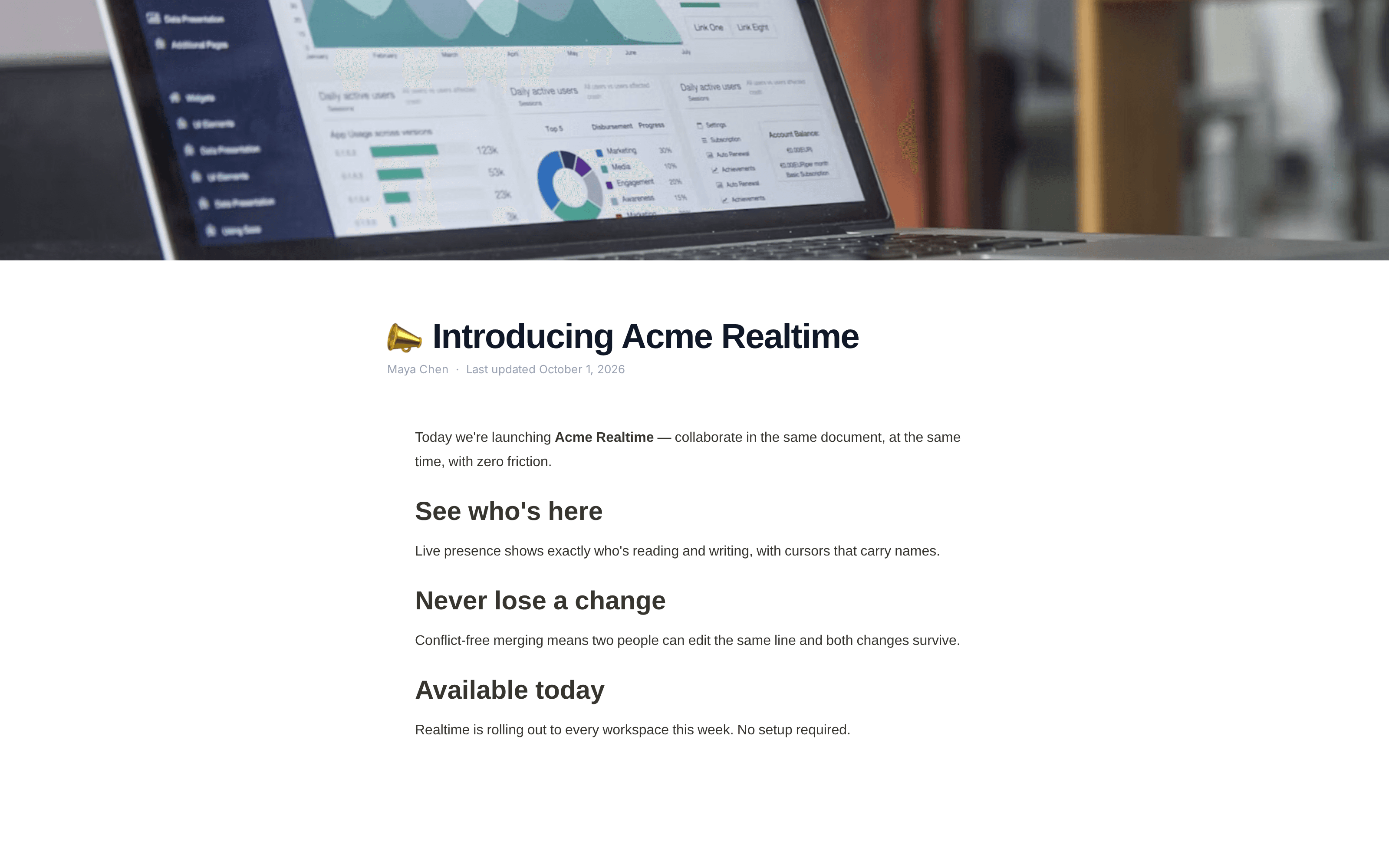 A Live Page Published With Vritti