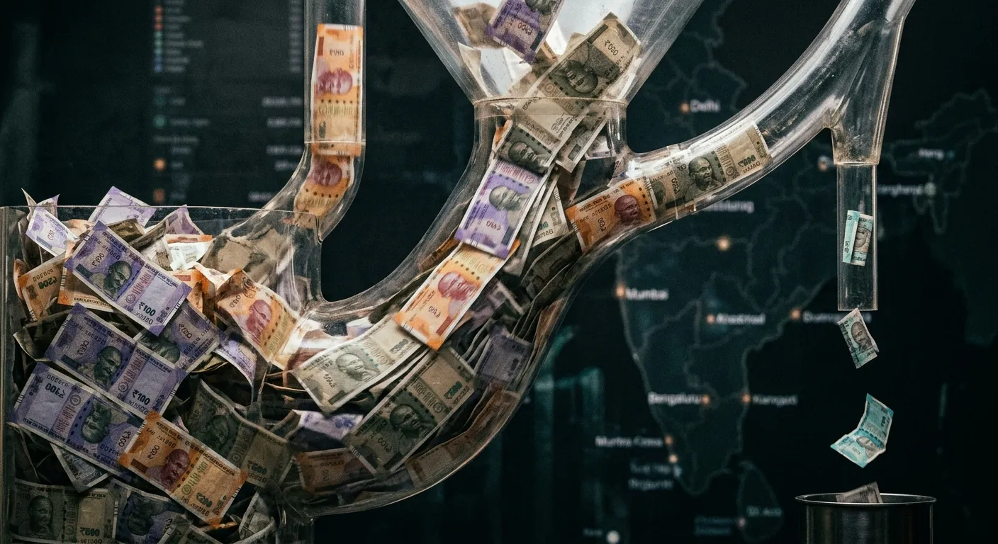 Conceptual representation of uneven tax devolution and fiscal imbalance in India