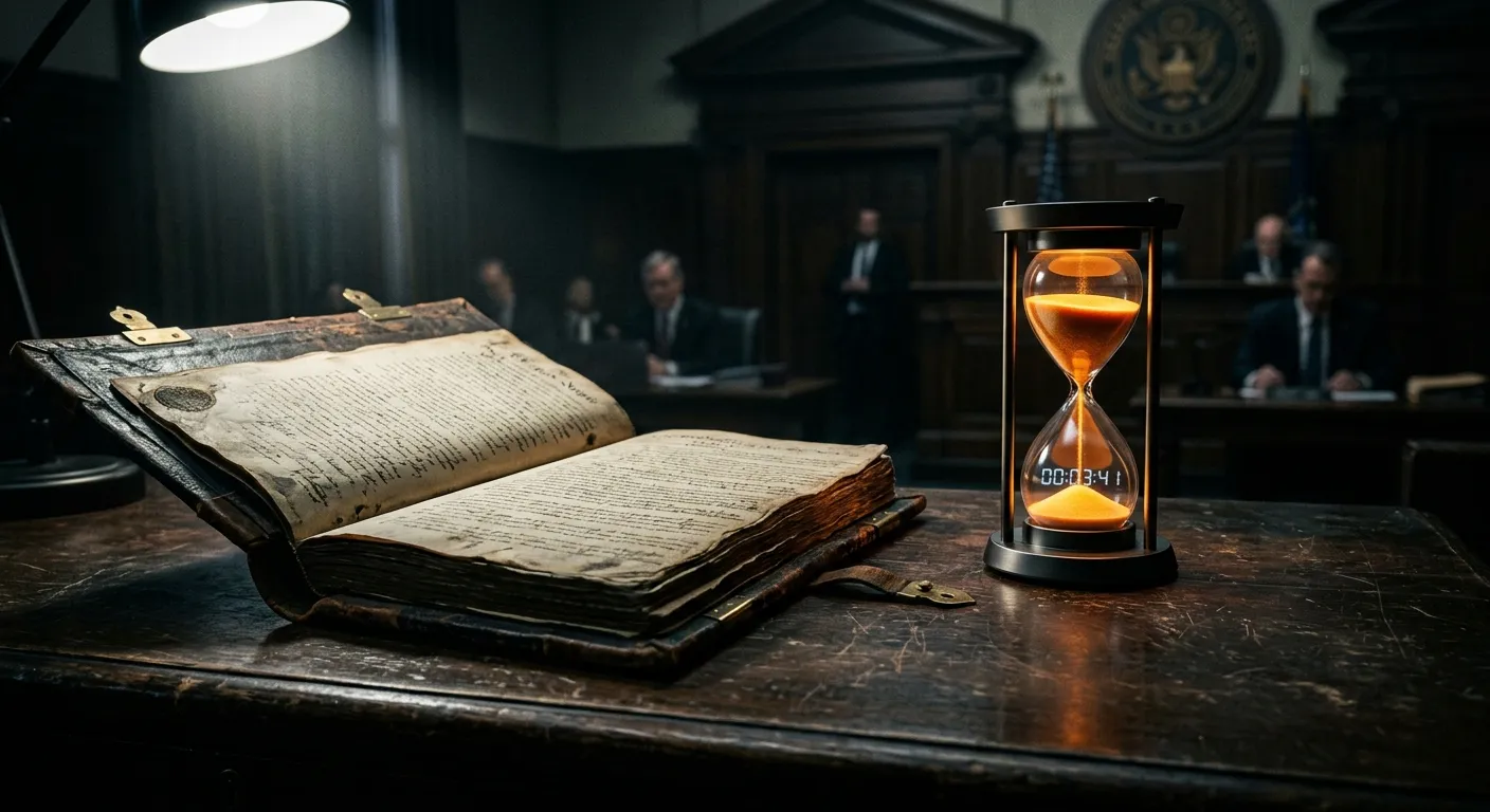 Constitutional document and hourglass representing the 2026 delimitation deadline