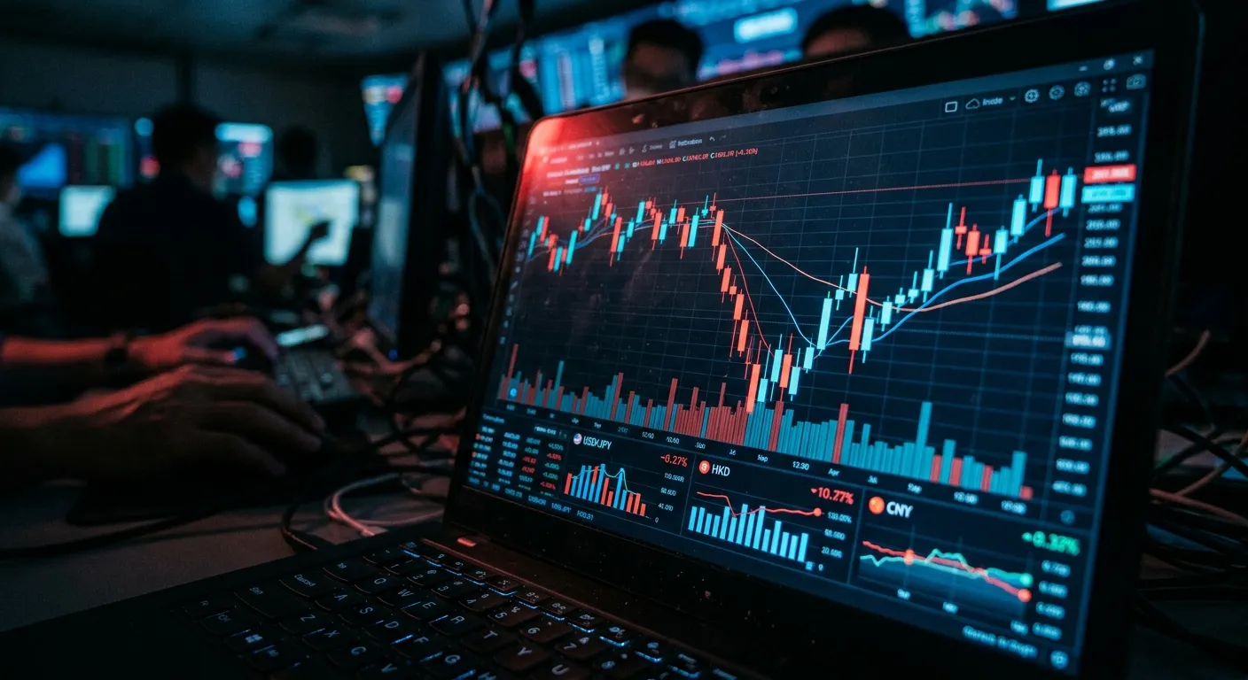 Digital financial trading terminal showing market data