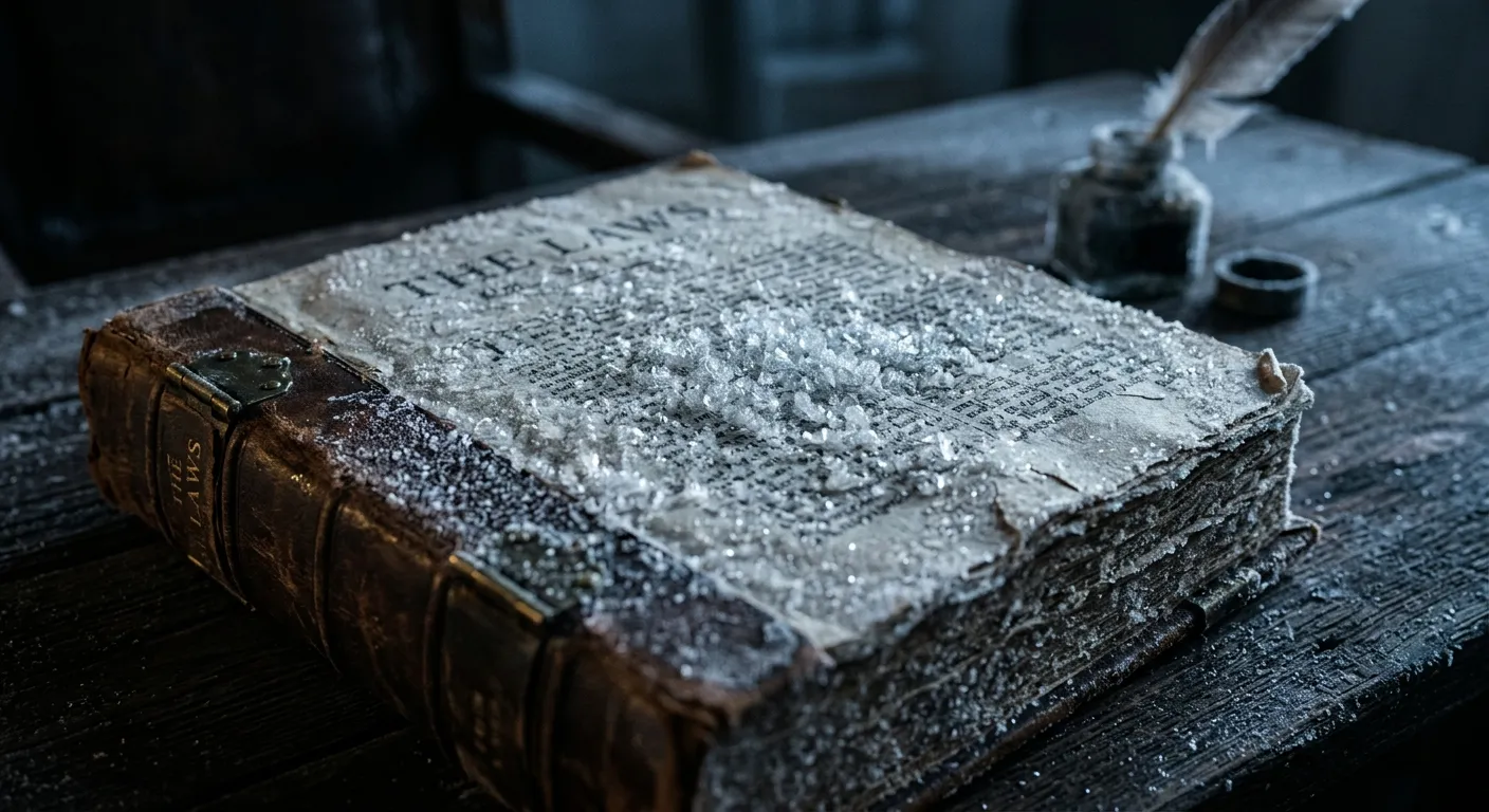 A conceptual image of a legal document covered in frost, representing the constitutional freeze on delimitation.