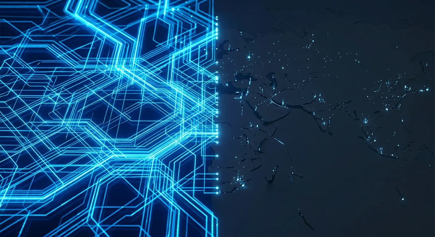 Abstract visualization of the digital divide and internet connectivity