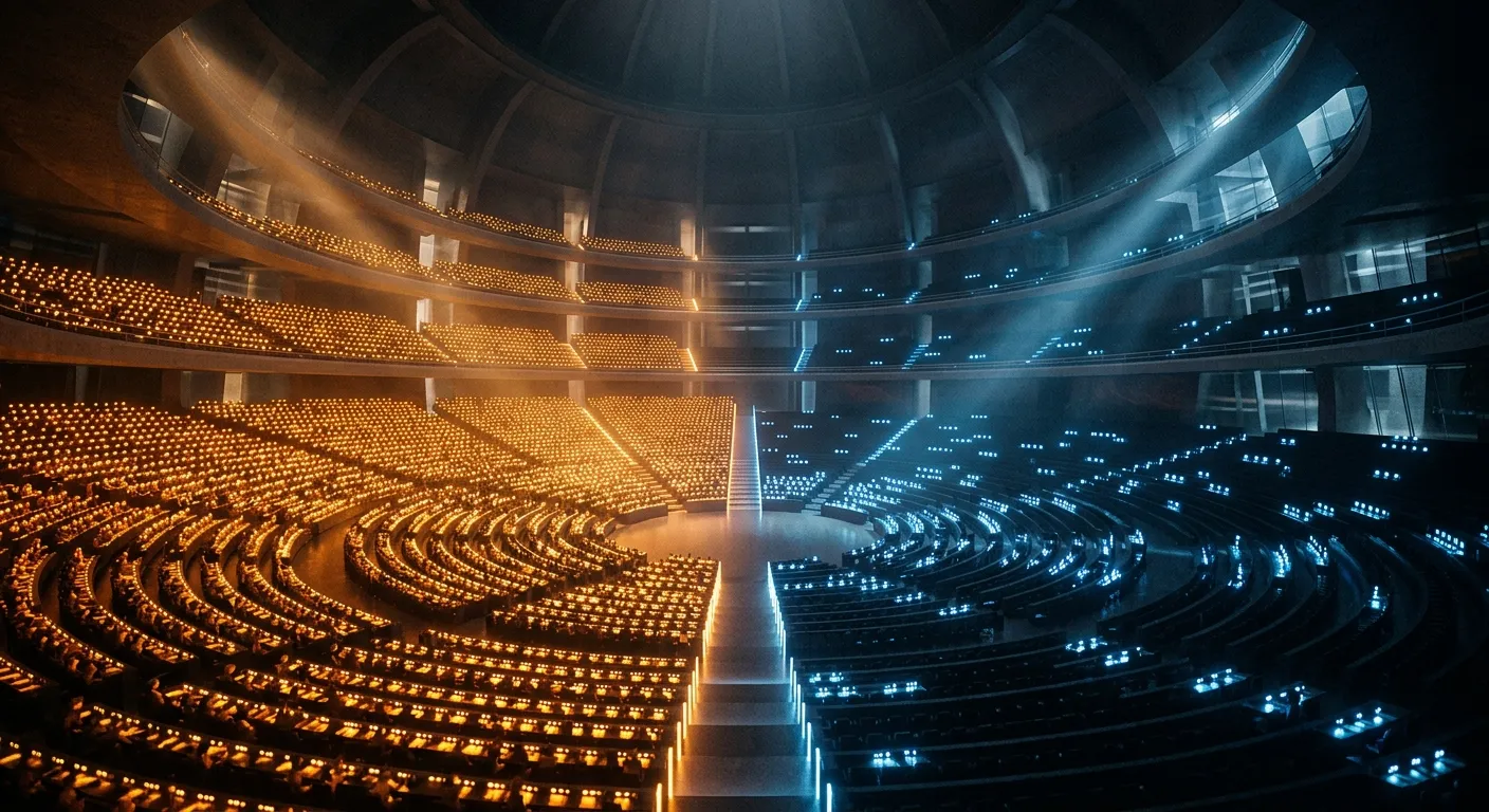 Abstract visualization of disproportionate parliamentary seating