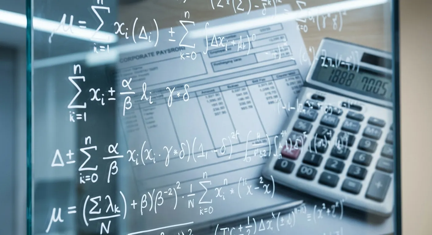 Abstract representation of salary calculations and financial mathematics