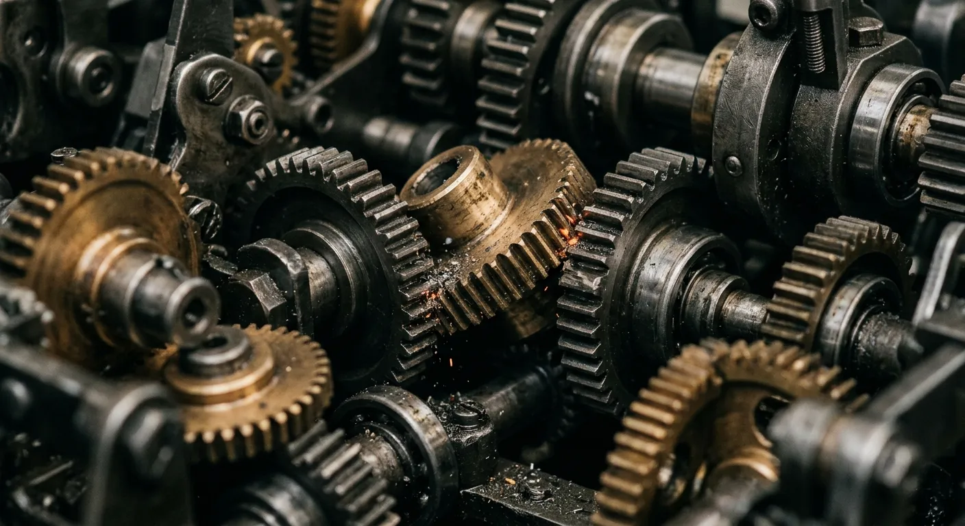 Misaligned mechanical gears representing statistical discrepancies
