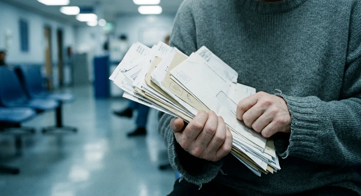 Hands gripping financial documents, representing the hidden costs of delayed consumer justice.