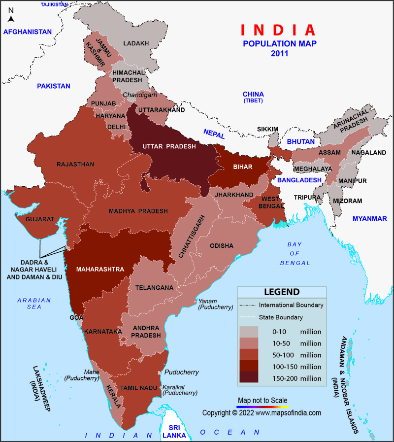 Population Map Of India