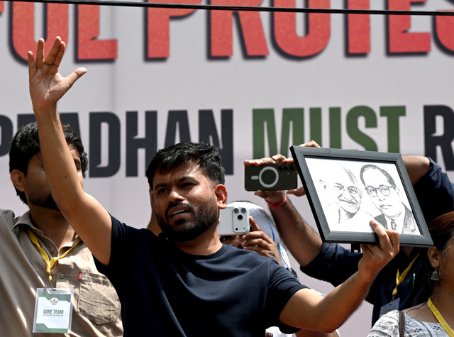 Licensable picture: India: CJP Founder Abhishek Dipke with Supporters  Protest at Jantar Mantar, Demand Education Minister Resignation Over NEET  (UG) 2026 Paper Leak | Reuters Connect
